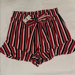 Express High Waist Red and Black Shorts
